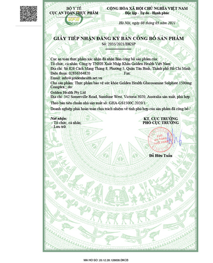 Hình Ảnh Viên Uống Bổ Khớp Golden Health Glucosamine Sulphate 1500mg Complex, 2 hình ảnh - sieuthilamdep.com