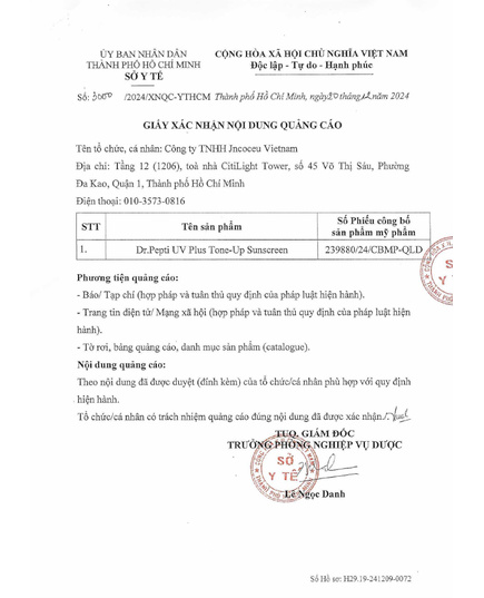 Hình Ảnh Dr.Pepti UV Plus Tone-Up Sunscreen SPF50+ PA++++ - Kem Chống Nắng Nâng Tone, Kiềm Dầu, 5 hình ảnh - sieuthilamdep.com