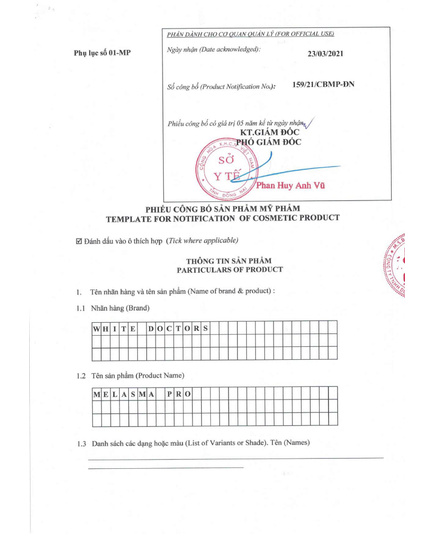 Hình Ảnh Kem Chuyên Trị Nám Thể Nặng White Doctors Melasma Pro, 8 hình ảnh - sieuthilamdep.com