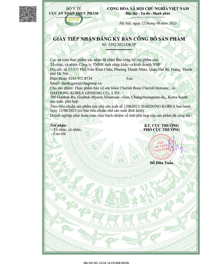 Hình Ảnh Nước Bạch Sâm Bổ Xương Khớp Daedong Cherish Bone Cherish Immune (12gr x 30 gói), 2 hình ảnh - sieuthilamdep.com