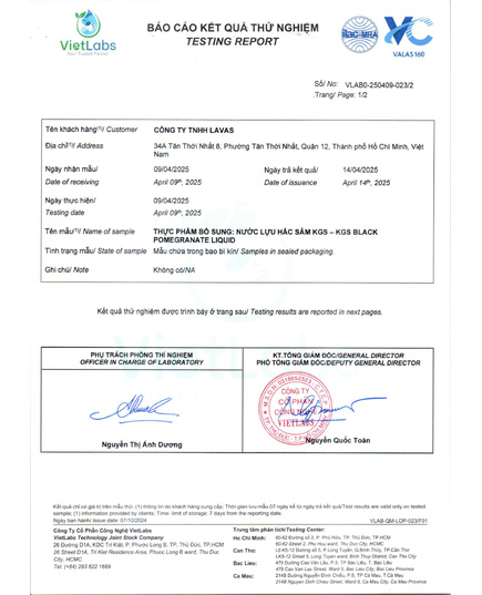 Hình Ảnh Nước Ép Lựu Và Hắc Sâm KGS Black Pomegranate Liquid (70ml x 30 gói), 4 hình ảnh - sieuthilamdep.com
