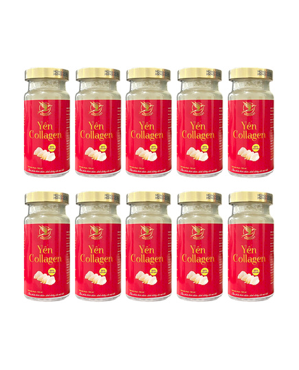 Hình Ảnh Combo 10 Hũ Tổ Yến Chưng Sẵn - Yến Hoàng Collagen 35% Yến (Hũ 150ml) - sieuthilamdep.com