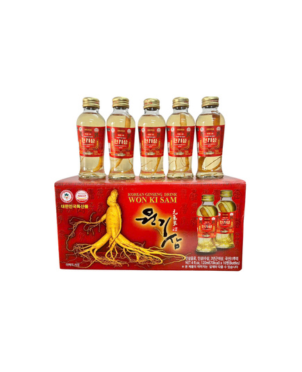 Hình Ảnh Nước Hồng Sâm Có Củ Wonkisam Korean Ginseng Drink Hàn Quốc (10 chai x 120ml) - sieuthilamdep.com