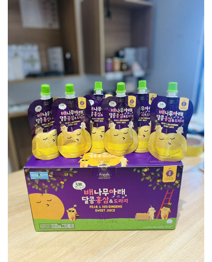 Hình Ảnh Nước Hồng Sâm Lê Hoa Chuông Cho Trẻ Em Kim's Red Ginseng Pear & Red Ginseng Sweet Juice (20 gói x 60ml), Tùy Chọn: 20 Gói x 60ml, 2 hình ảnh - sieuthilamdep.com