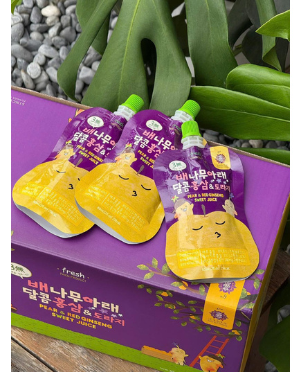 Hình Ảnh Nước Hồng Sâm Lê Hoa Chuông Cho Trẻ Em Kim's Red Ginseng Pear & Red Ginseng Sweet Juice (20 gói x 60ml), Tùy Chọn: 20 Gói x 60ml, 4 hình ảnh - sieuthilamdep.com