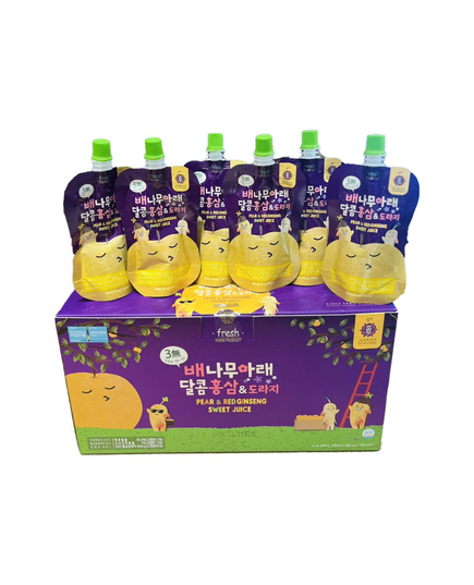 Hình Ảnh Nước Hồng Sâm Lê Hoa Chuông Cho Trẻ Em Kim's Red Ginseng Pear & Red Ginseng Sweet Juice (20 gói x 60ml), Tùy Chọn: 20 Gói x 60ml - sieuthilamdep.com