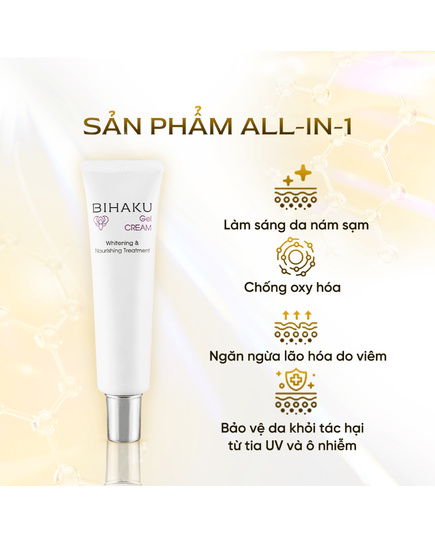 Hình Ảnh Bihaku Gel Cream Whitening & Nourishing Treatment - Kem Dưỡng Trắng Da Mờ Nám, 3 hình ảnh - sieuthilamdep.com
