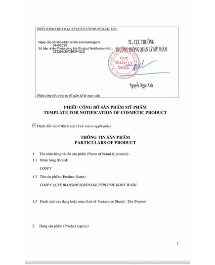 Hình Ảnh COOPY Acne Blossom Serenade Perfume Body Wash - Sữa Tắm Trắng Da, Sạch Mụn, Hương Hoa Hồng, 5 hình ảnh - sieuthilamdep.com