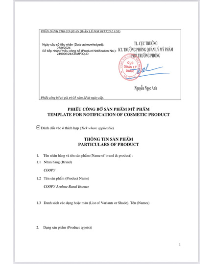 Hình Ảnh COOPY Azulene Banul Essence - Kem Peel Da Chiết Xuất DNA Cá Hồi, 3 hình ảnh - sieuthilamdep.com