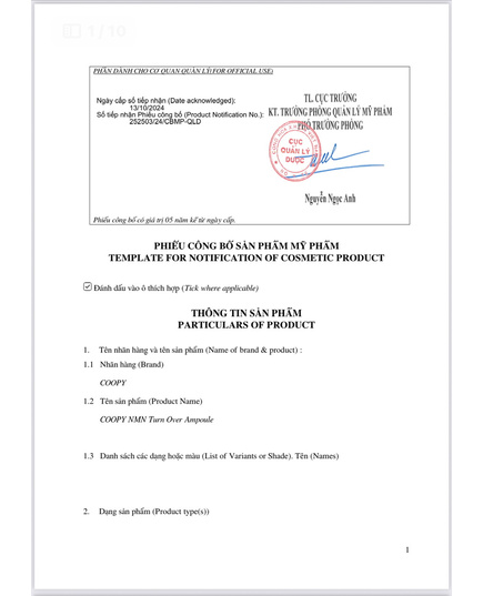 Hình Ảnh COOPY NMN Turn Over Ampoule - Huyết Thanh NMN, Tái Tạo Da, Chống Oxi Hóa, 3 hình ảnh - sieuthilamdep.com