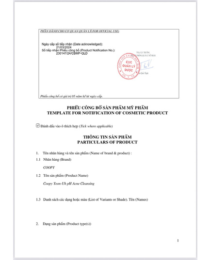 Hình Ảnh COOPY Yeon-Uh pH Acne Cleansing - Sữa Rửa Mặt Cá Hồi Cân Bằng pH, Sạch Mụn, 3 hình ảnh - sieuthilamdep.com