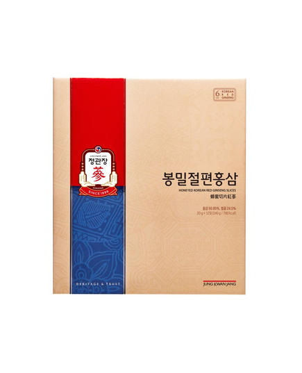Hình Ảnh Hồng Sâm Thái Lát Tẩm Mật Ong KGC Honeyed Korean Red Ginseng Slice (12 gói x 20gr), Tùy Chọn: 12 Gói x 20gr - sieuthilamdep.com