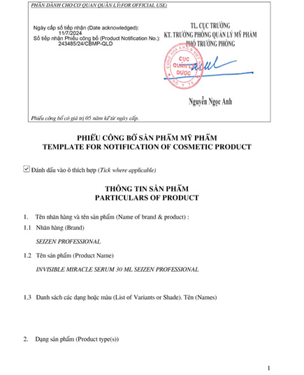 Hình Ảnh Seizen Miracle Serum Facial Serum - Serum Trẻ Hoá Da, Ngăn Ngừa Sắc Tố, 2 hình ảnh - sieuthilamdep.com