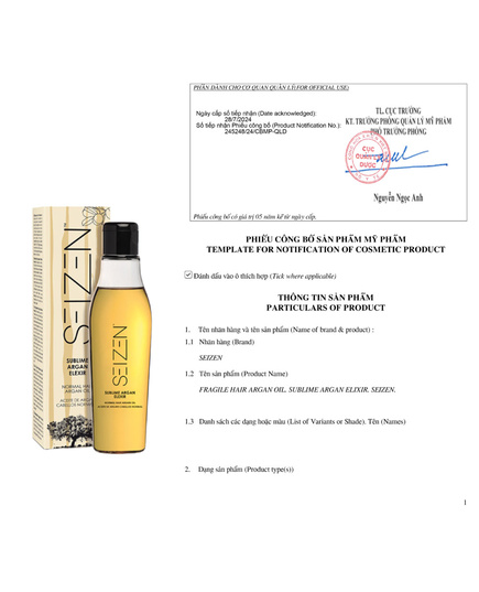 Hình Ảnh Seizen Sublime Argan Elixir Fragile Hair Argan Oil - Tinh Chất Phục Hồi Tóc Khô Xơ, Giảm Gãy Rụng Tóc, Giữ Màu Tóc, 2 hình ảnh - sieuthilamdep.com Hình Ảnh Seizen Sublime Argan Elixir Fragile Hair Argan Oil - Tinh Chất Phục Hồi Tóc Khô Xơ, Giảm Gãy Rụng Tóc, Giữ Màu Tóc, 2 hình ảnh - sieuthilamdep.com