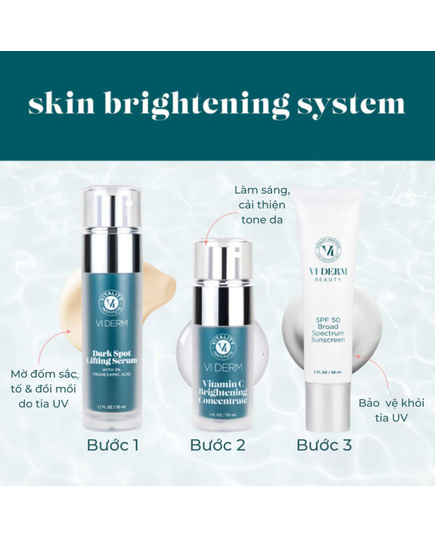 Hình Ảnh VI Derm Skin Brightening System Kit - Bộ Sản Phẩm Dưỡng Trắng, Sáng Da Trẻ Hóa, 2 hình ảnh - sieuthilamdep.com