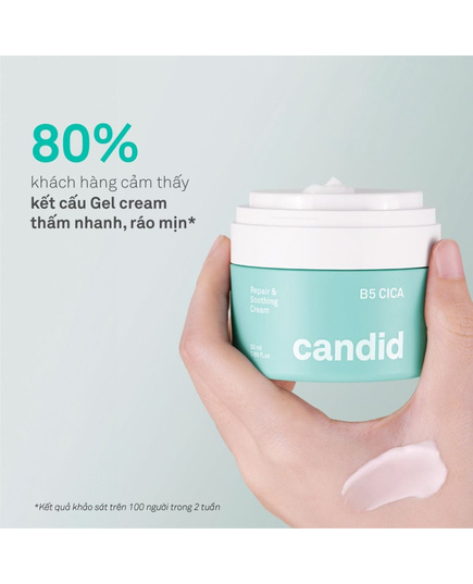 Hình Ảnh Candid B5 Cica Repair & Soothing Cream - Kem Dưỡng Ẩm, Phục Hồi Da, 3 hình ảnh - sieuthilamdep.com
