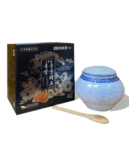 Hình Ảnh Cao Hắc Sâm Đông Trùng IRE 6 Year Korean Black Ginseng Cordyceps Militaris Premium - sieuthilamdep.com