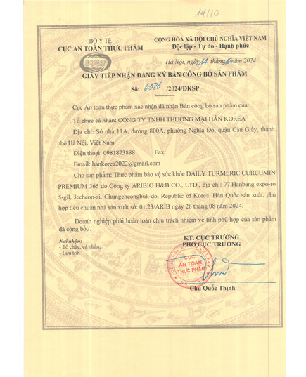 Hình Ảnh Hamin Bio Daily Turmeric Curcumin Premium 365 - Tinh Chất Nghệ Hàn Quốc, 8 hình ảnh - sieuthilamdep.com