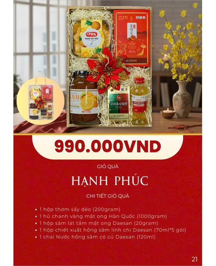 Hình Ảnh Giỏ Quà Tết Sức Khỏe Daesan Xuân 2026 - Hạnh Phúc, 2 hình ảnh - sieuthilamdep.com