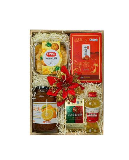 Hình Ảnh Giỏ Quà Tết Sức Khỏe Daesan Xuân 2026 - Hạnh Phúc - sieuthilamdep.com