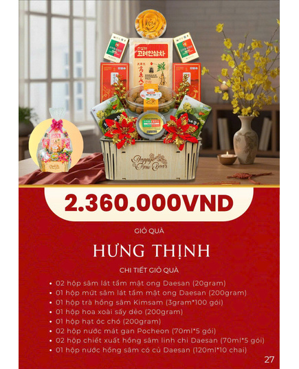 Hình Ảnh Giỏ Quà Tết Sức Khỏe Daesan Xuân 2026 - Hưng Thịnh, 2 hình ảnh - sieuthilamdep.com