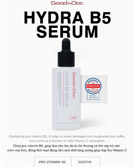 Hình Ảnh GoodnDoc Hydra B5 Serum - Serum Cấp Ẩm Phục Hồi Da (Mẫu Mới), 3 hình ảnh - sieuthilamdep.com