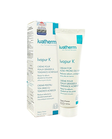 Hình Ảnh Ivatherm Ivapur K Cream - Kem Dưỡng Giảm Mụn Đầu Đen - sieuthilamdep.com