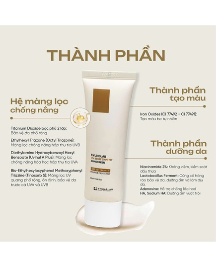 Hình Ảnh Kyung Lab UV Beige Skin-Fit Sunscreen - Kem Chống Nắng Nâng Tone, 3 hình ảnh - sieuthilamdep.com