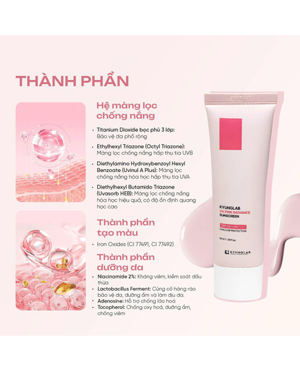 Hình Ảnh Kyung Lab UV Pink Radiance Sunscreen - Kem Chống Nắng Nâng Tone, 3 hình ảnh - sieuthilamdep.com