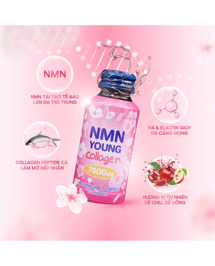 Hình Ảnh NMN Young Collagen 7500mg - Nước Uống Trẻ Hoá, Mờ Nếp Nhăn, Dưỡng Trắng Da, 3 hình ảnh - sieuthilamdep.com