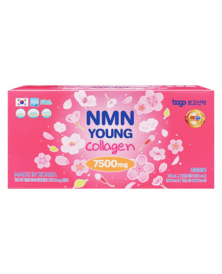 Hình Ảnh NMN Young Collagen 7500mg - Nước Uống Trẻ Hoá, Mờ Nếp Nhăn, Dưỡng Trắng Da - sieuthilamdep.com
