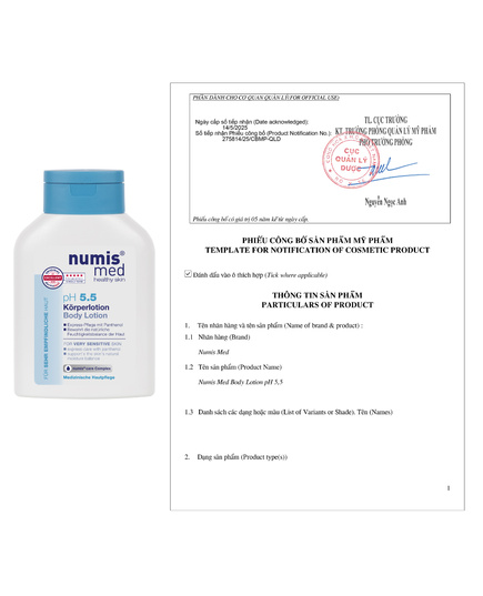 Hình Ảnh Numis Med Body Lotion pH 5.5 - Sữa Dưỡng Làm Dịu Da, 2 hình ảnh - sieuthilamdep.com