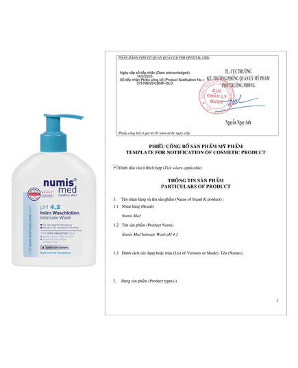 Hình Ảnh Numis Med Intimate Wash pH 4.2 - Dung Dịch Vệ Sinh Phụ Nữ, 2 hình ảnh - sieuthilamdep.com