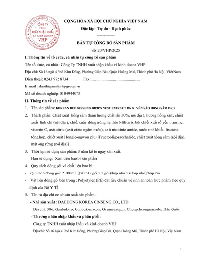 Hình Ảnh Nước Yến Sào Hồng Sâm Daedong Korean Red Ginseng Bird’s Nest Extract (30 Gói x 70ml), 5 hình ảnh - sieuthilamdep.com