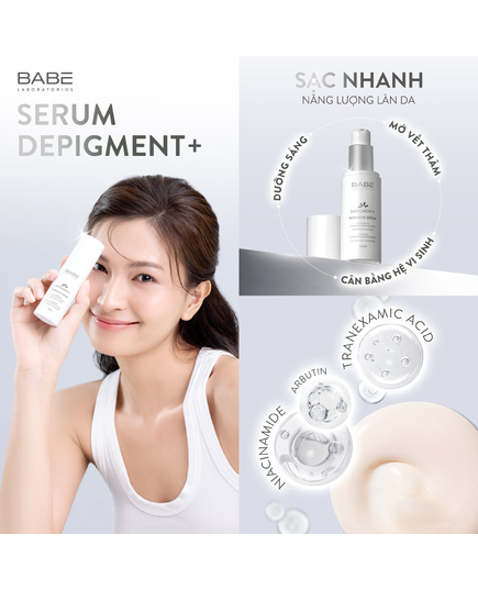 Hình Ảnh Babe Depigment+ Intensive Serum - Tinh Chất Dưỡng Sáng Giảm Thâm Nám, 3 hình ảnh - sieuthilamdep.com