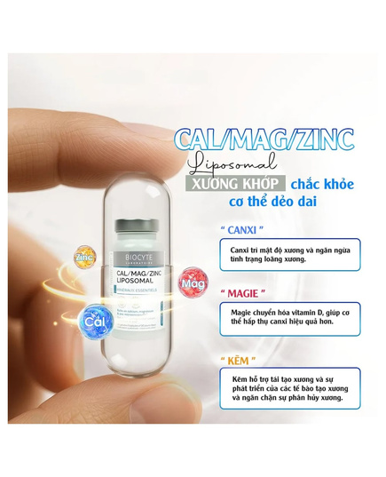 Hình Ảnh Biocyte Cal/ Mag/ Zinc Liposomal Viên Uống Bổ Sung Canxi, Magie, Kẽm, 2 hình ảnh - sieuthilamdep.com