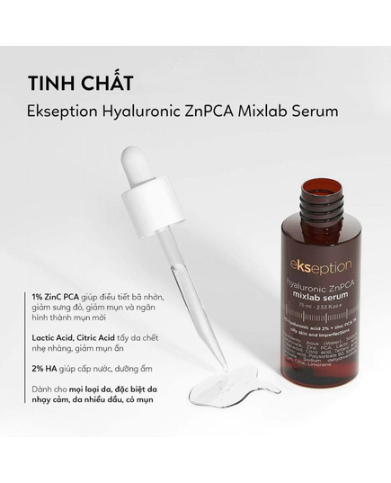 Hình Ảnh Ekseption Hyaluronic ZnPCA Mixlab Serum - Tinh Chất Giảm Mụn Kiểm Soát Dầu Nhờn, 2 hình ảnh - sieuthilamdep.com