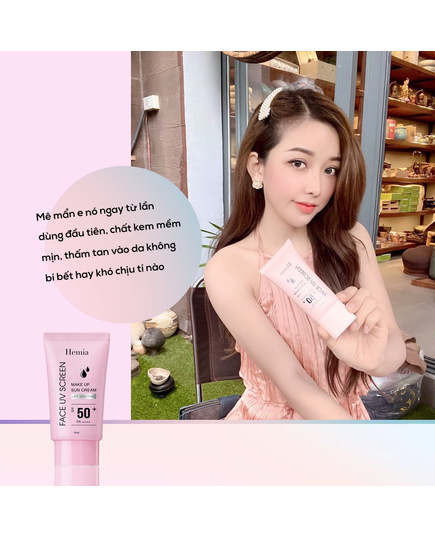 Hình Ảnh Hemia Face Uv Screen Make Up Sun Cream SPF50+ PA++++ Kem Chống Nắng (Combo 2 Hộp), 2 hình ảnh - sieuthilamdep.com