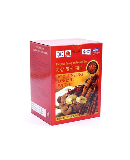 Hình Ảnh Nước Hồng Sâm Linh Chi Táo Đỏ Insam Red Ginseng Lingzhi Jujibe (30 gói x 80ml), 3 hình ảnh - sieuthilamdep.com