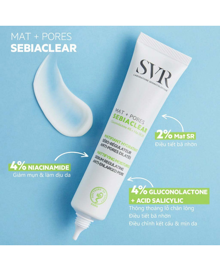 Hình Ảnh SVR MAT + PORES Sebiaclear - Kem Điều Tiết Bã Nhờn, Thu Nhỏ Lỗ Chân Lông, 2 hình ảnh - sieuthilamdep.com
