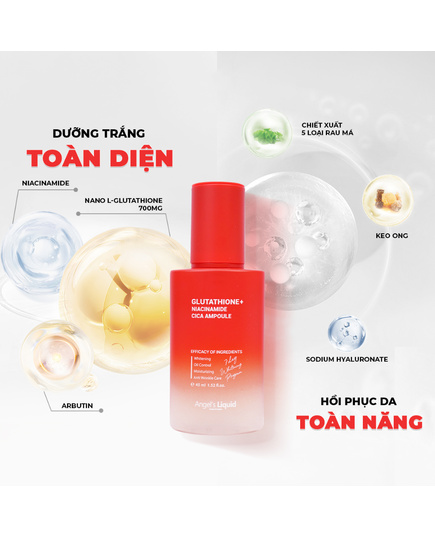 Hình Ảnh Angels Liquid Glutathione+ Niacinamide Cica Ampoule Tinh Chất Dưỡng Trắng, Kiềm Dầu, 3 hình ảnh - sieuthilamdep.com
