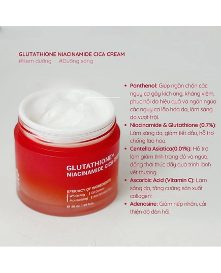 Hình Ảnh Angels Liquid Glutathione+ Niacinamide Cica Cream Kem Dưỡng Trắng, Thu Nhỏ Lỗ Chân Lông, 2 hình ảnh - sieuthilamdep.com