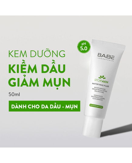 Hình Ảnh Babe Stop AKN Mattifying Fluid Kem Dưỡng Kiềm Dầu, Giảm Mụn, 2 hình ảnh - sieuthilamdep.com