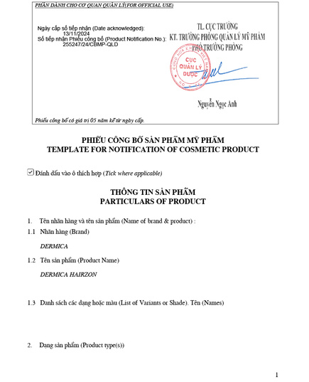 Hình Ảnh Dermica Hairzon Huyết Thanh Hỗ Trợ Kích Thích Mọc Tóc, Giảm Gãy Rụng, 2 hình ảnh - sieuthilamdep.com