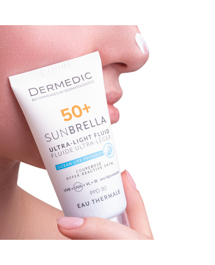 Hình Ảnh Dermedic Sunbrella Ultra-Light SPF50+ Couperose Hyper Reactive Skin Kem Chống Nắng Cho Da Nhạy Cảm, Mẩn Đỏ, 3 hình ảnh - sieuthilamdep.com