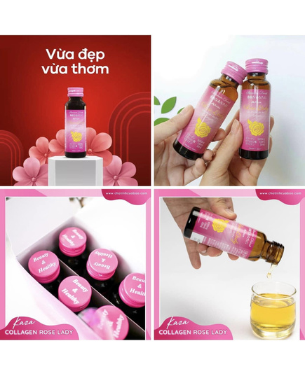 Hình Ảnh Kaza Rose Lady Collagen 5000mg Nước Uống Collagen(10 chai x 50ml), 4 hình ảnh - sieuthilamdep.com