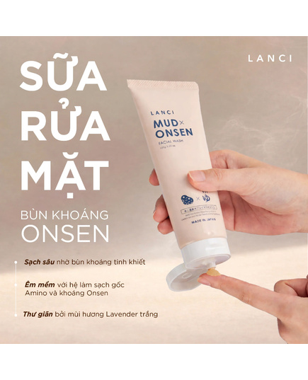 Hình Ảnh Lanci Mud Onsen Facial Was Sữa Rửa Mặt Bùn Khoáng, 2 hình ảnh - sieuthilamdep.com