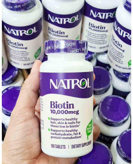 Hình Ảnh Natrol Biotin 10000 Mcg Viên Uống Hỗ Trợ Mọc Tóc, Giúp Móng Chắc Khỏe, 2 hình ảnh - sieuthilamdep.com