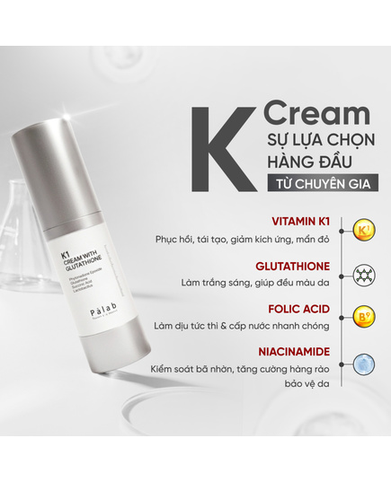 Hình Ảnh Palab K1 Cream With Glutathione Kem Dưỡng Phục Hồi Da Tổn Thương, Ngăn Ngừa Tăng Sắc Tố Sau Viêm, 2 hình ảnh - sieuthilamdep.com