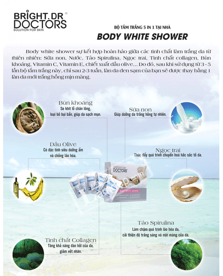 Hình Ảnh Bộ Tắm Trắng Sữa Non Cô Đặc Body White Shower Bright Doctors, 2 hình ảnh - sieuthilamdep.com